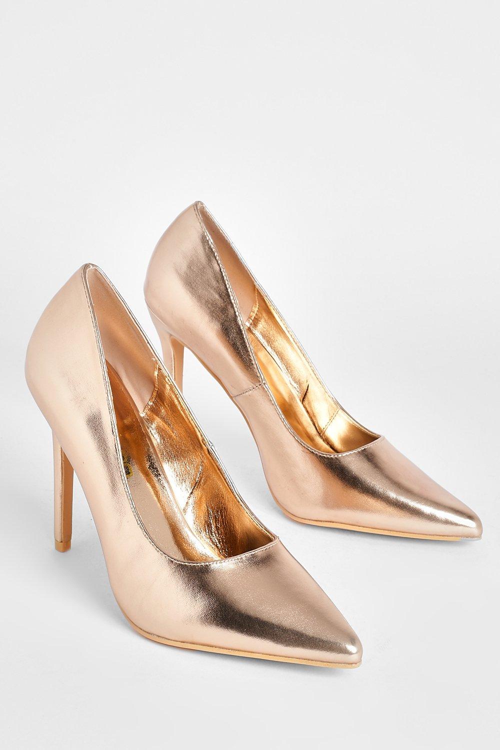 Scarpe decollete metallizzate con tacco a spillo